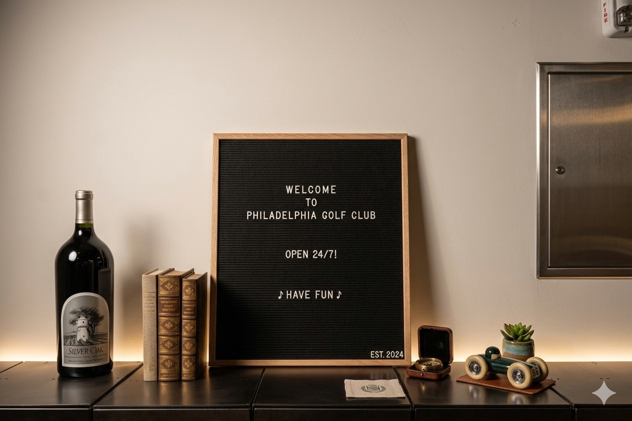 Philadelphia Golf Club welcome sign